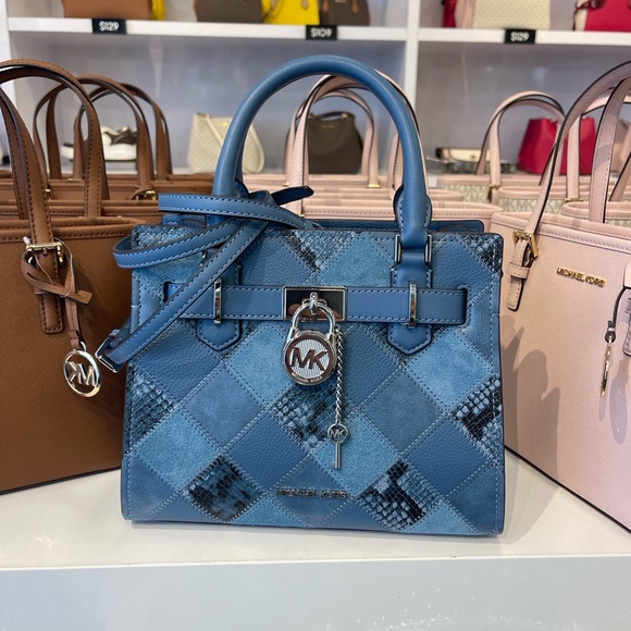 MICHAEL KORS Hamilton Small Patchwork Satchel Crossbody Bag
Cornflower 
NWT - Picture 9 of 16